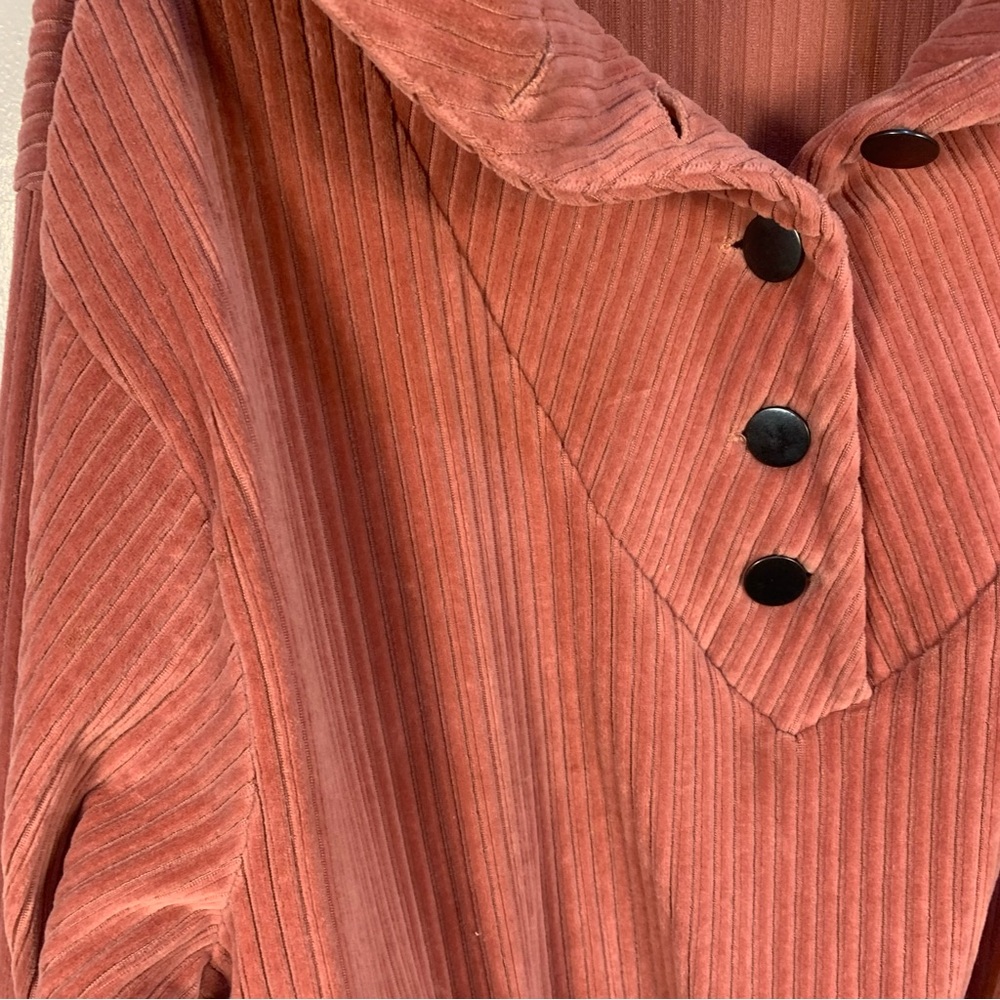 Free People Serena Ribbed Corduroy Quarter Button Pullover Sweater - Picture 4 of 12